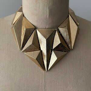 Gold Triangle Statement Necklace